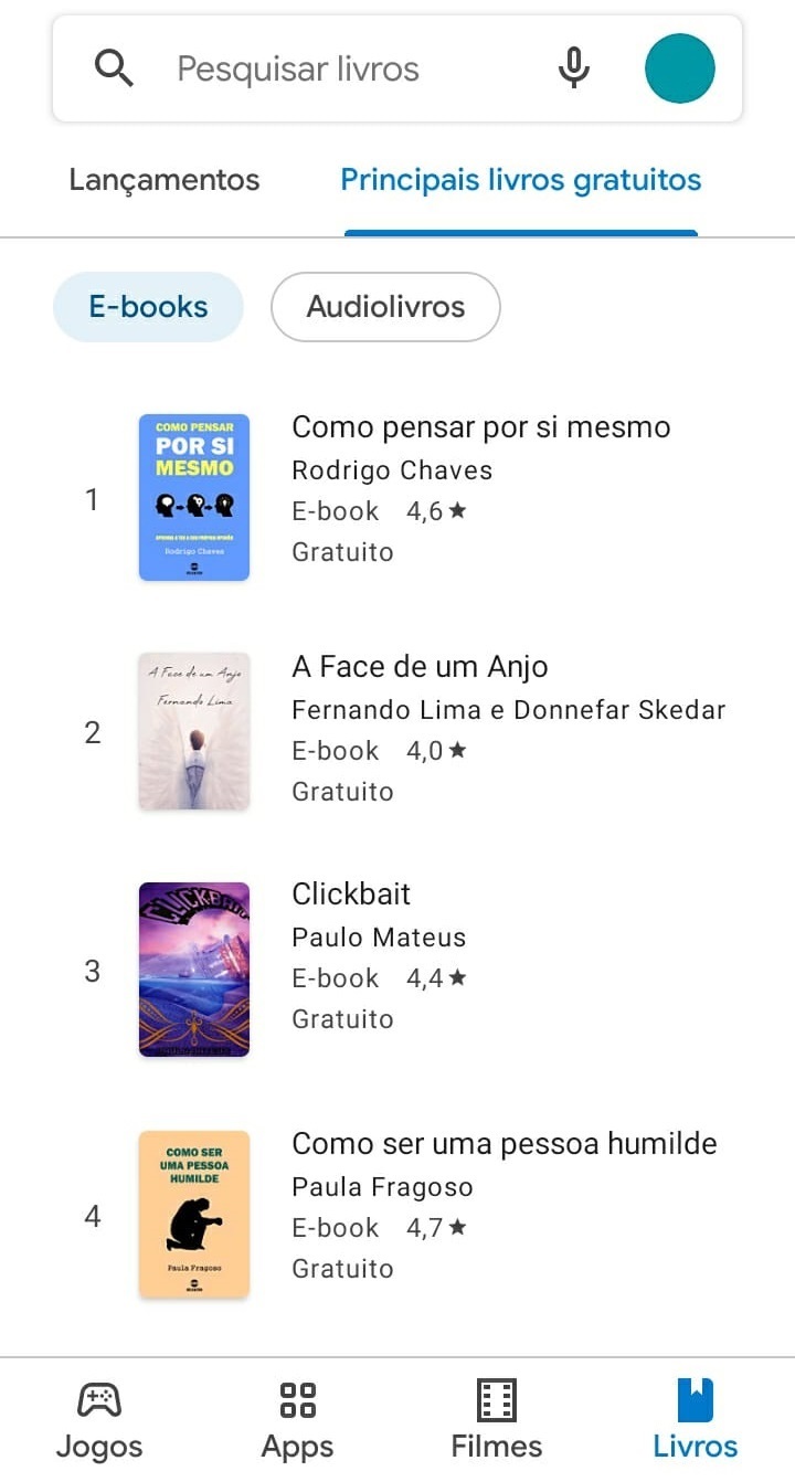 Como BAIXAR LIVROS GRATIS Google Play Livros 