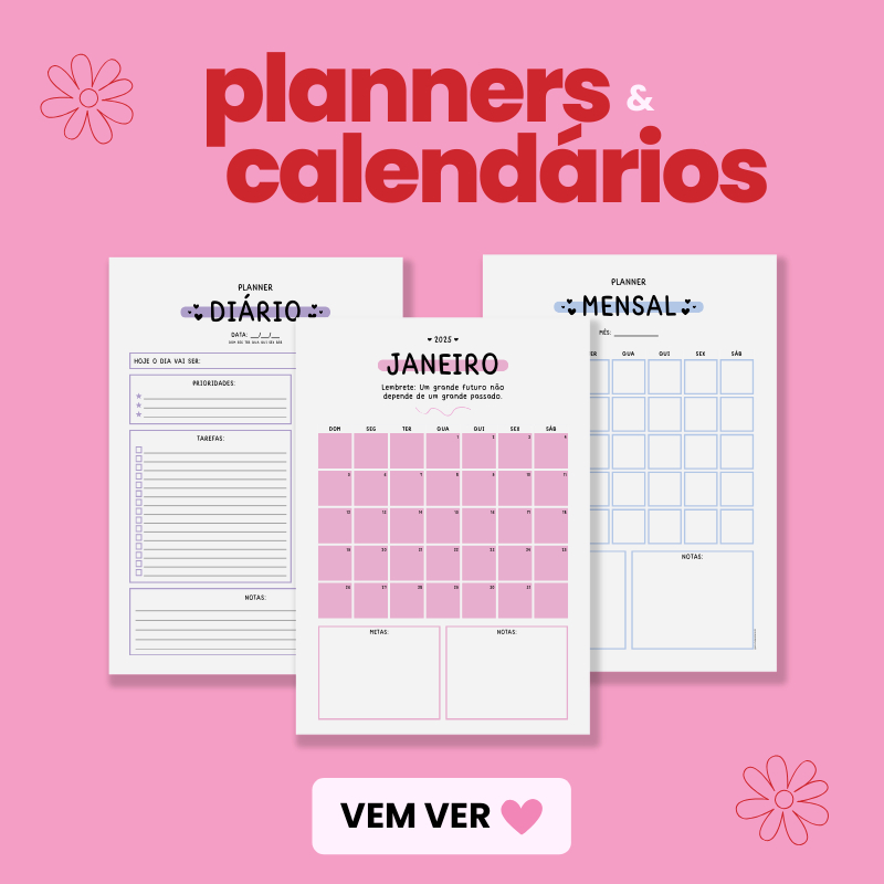 Planners e Calendários